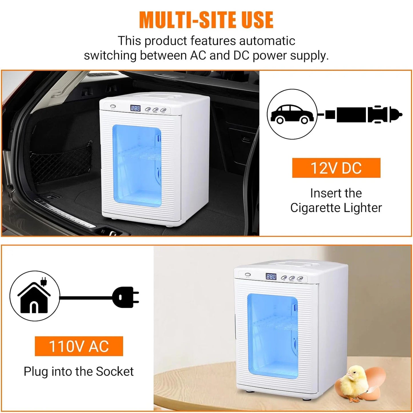 25 L Laboratory Incubator, Portable, Temperature Controlled 10°C-60°C,