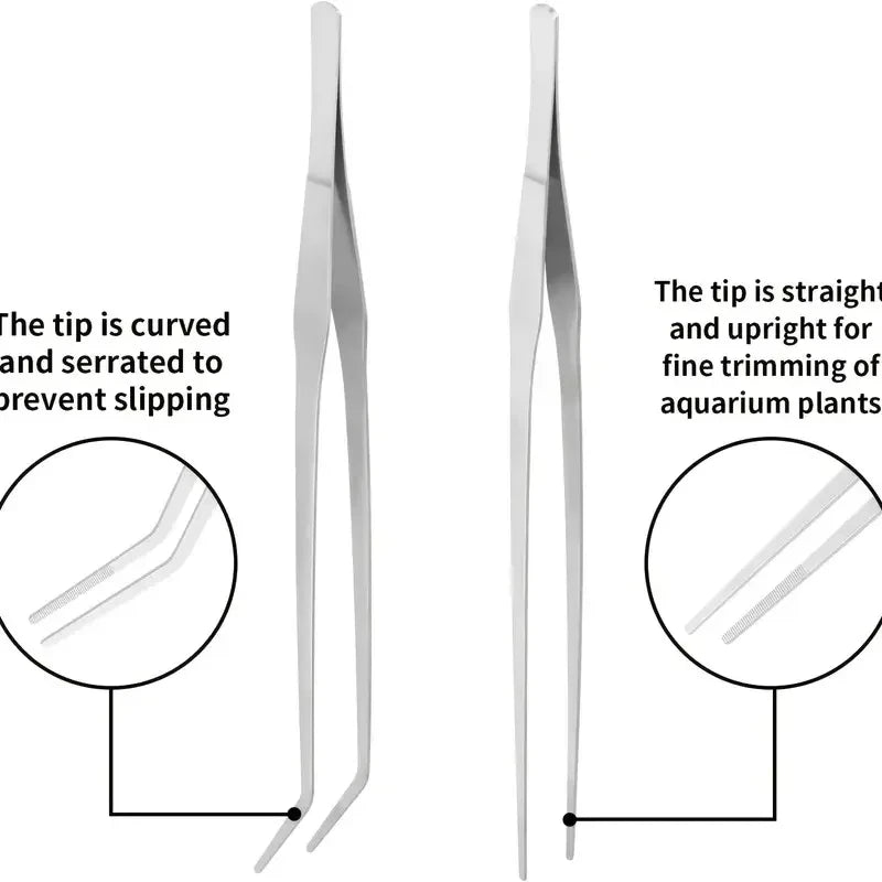 38cm Aquarium Tweezers, Plant , Straight Curved, Feeding Tongs