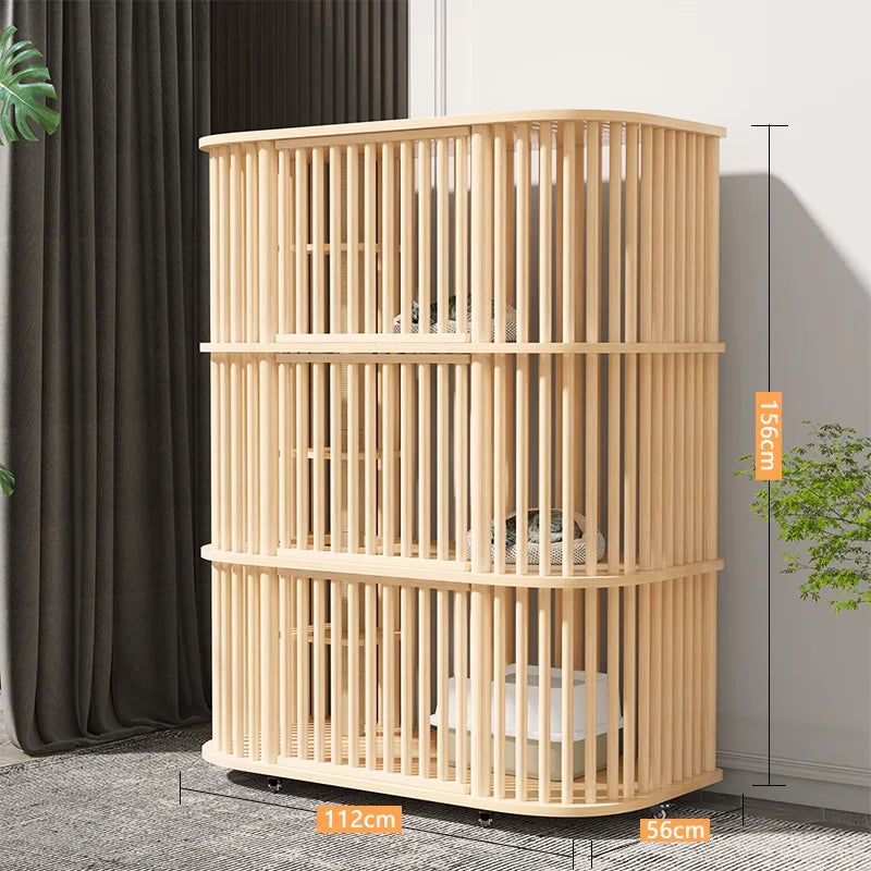 Wooden Pet Cage for Cats and Small Animals