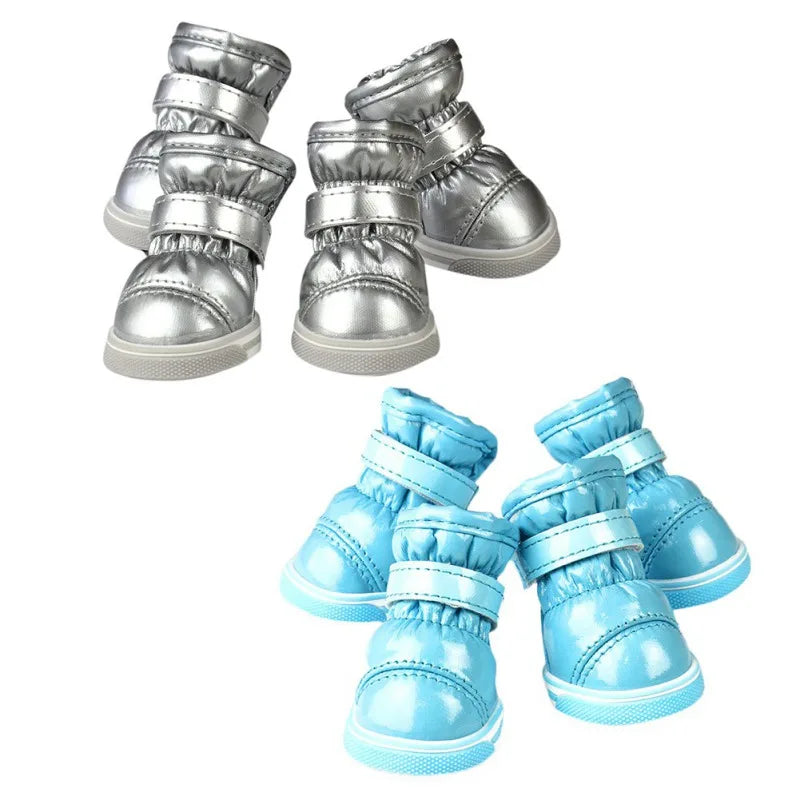 Snow Boots Waterproof Small Dogs Non Slip For ChiHuaHua Teddy Pug 4Pcs