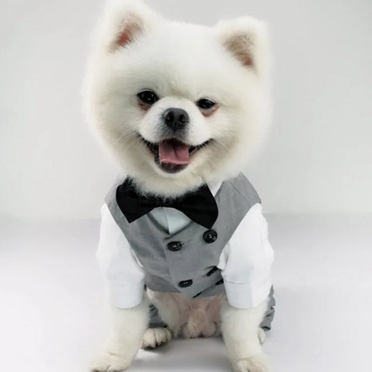 Dog Tuxedo Suit For Small Medium Breed Vest With Bow Tie
