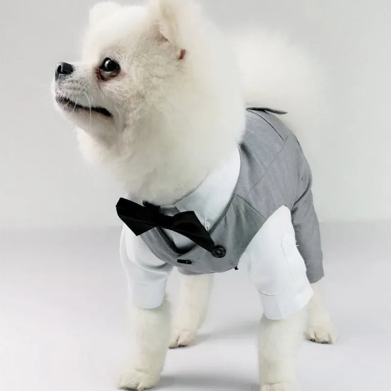Dog Tuxedo Suit For Small Medium Breed Vest With Bow Tie