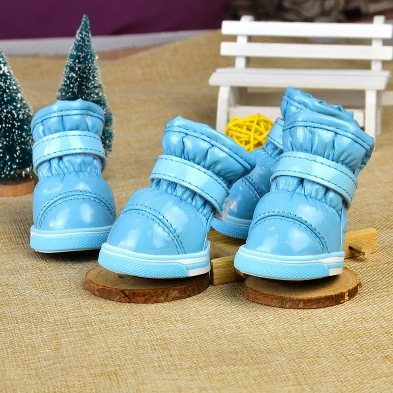 Snow Boots Waterproof Small Dogs Non Slip For ChiHuaHua Teddy Pug 4Pcs