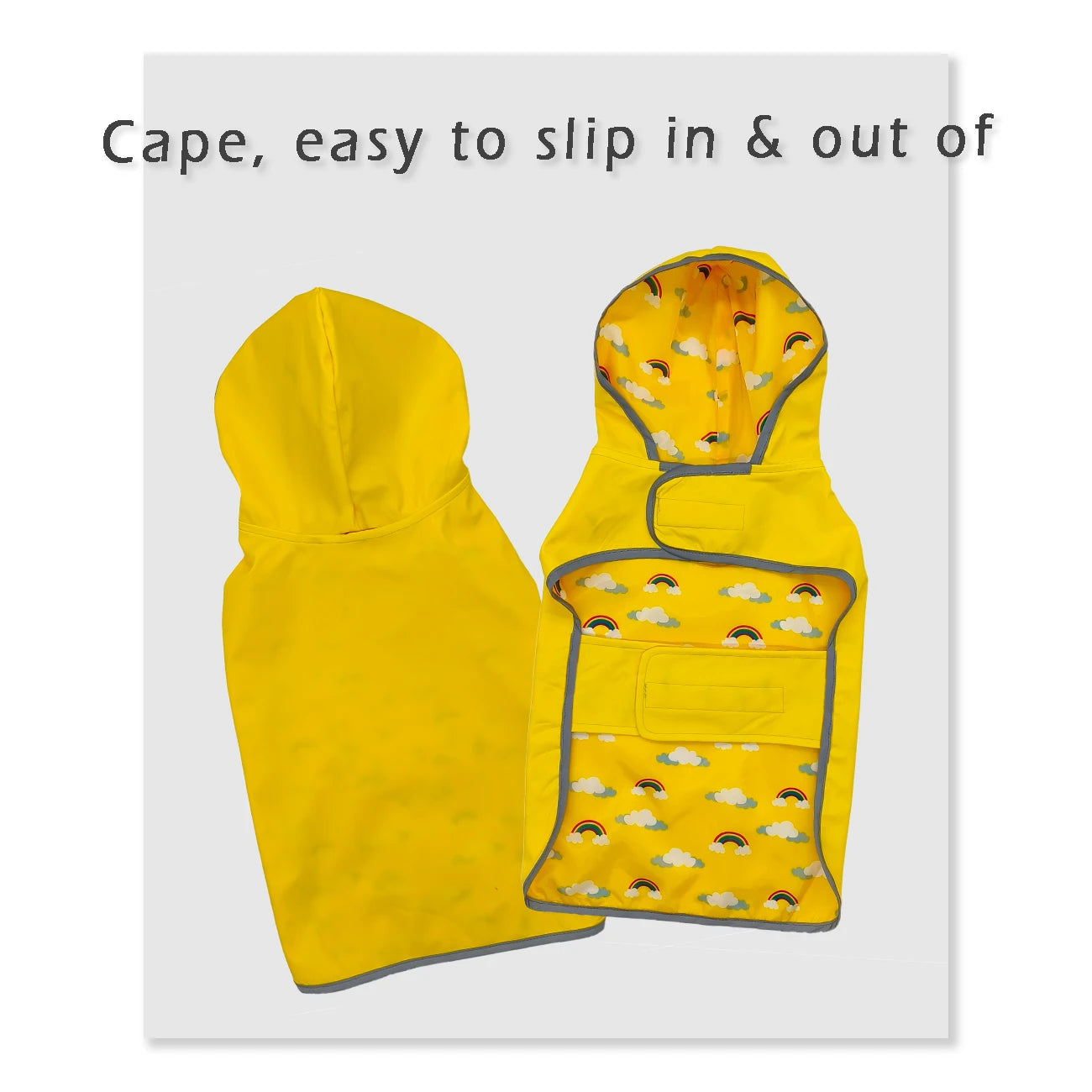 \ Raincoat: Dual-sided Waterproof Polyester Fiber Quick-Adjust Velcro Closure