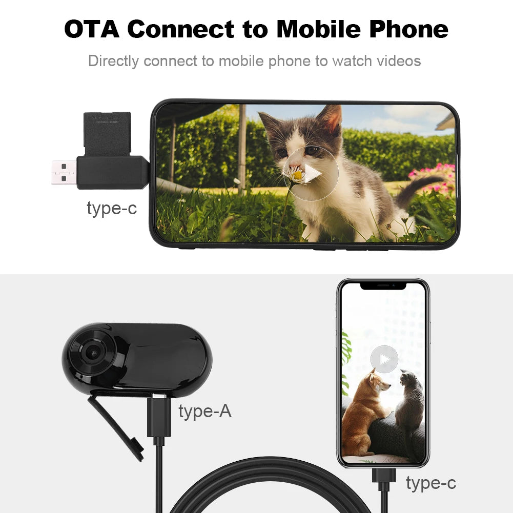 HD 1080P Sport/Action Camera Video Records Dog Cat Pet Camera Collar Pet Sport Camera with 32G Card for Cats Dogs Birthday Gift