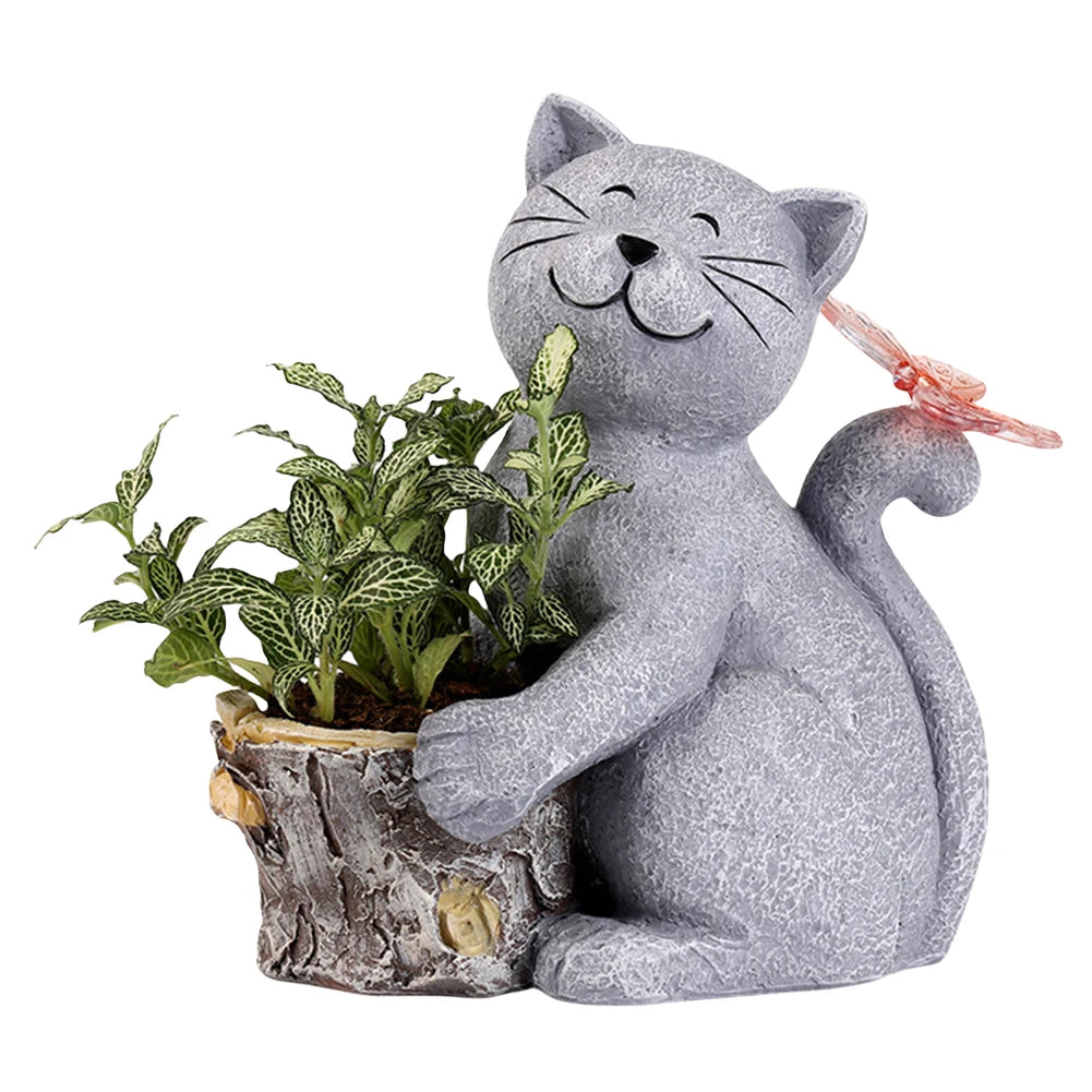 Solar Powered Animal Planter with Light Resin