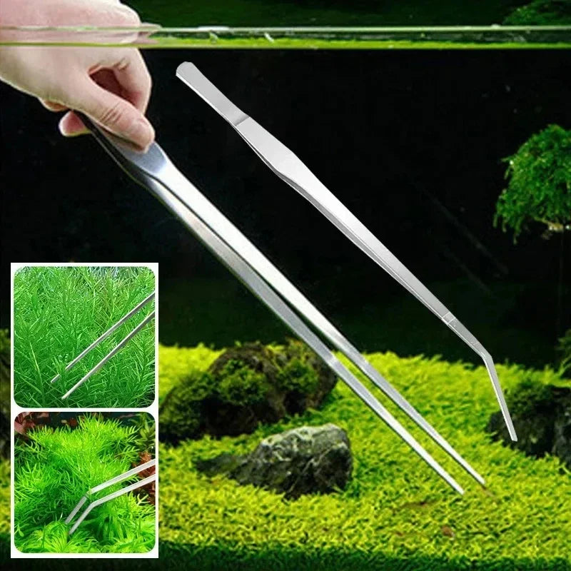38cm Aquarium Tweezers, Plant , Straight Curved, Feeding Tongs