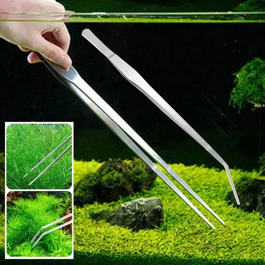 38cm Aquarium Tweezers, Plant , Straight Curved, Feeding Tongs