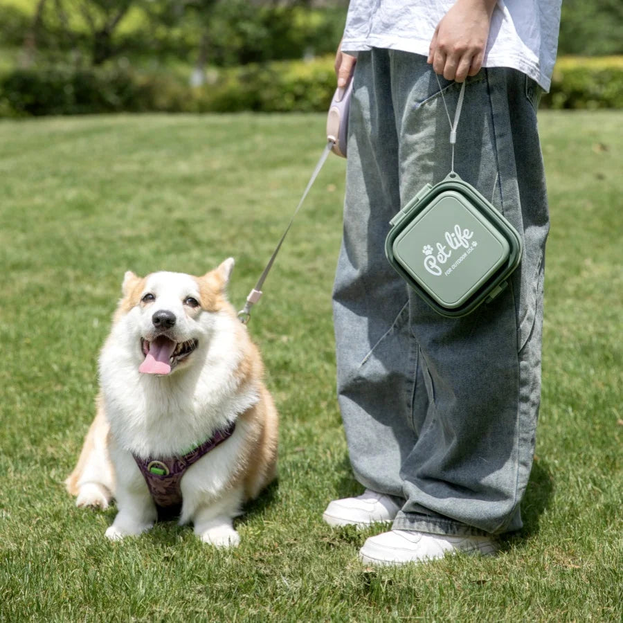 Portable Folding Pet Bowls - Outdoor Dog Feeder for Travel