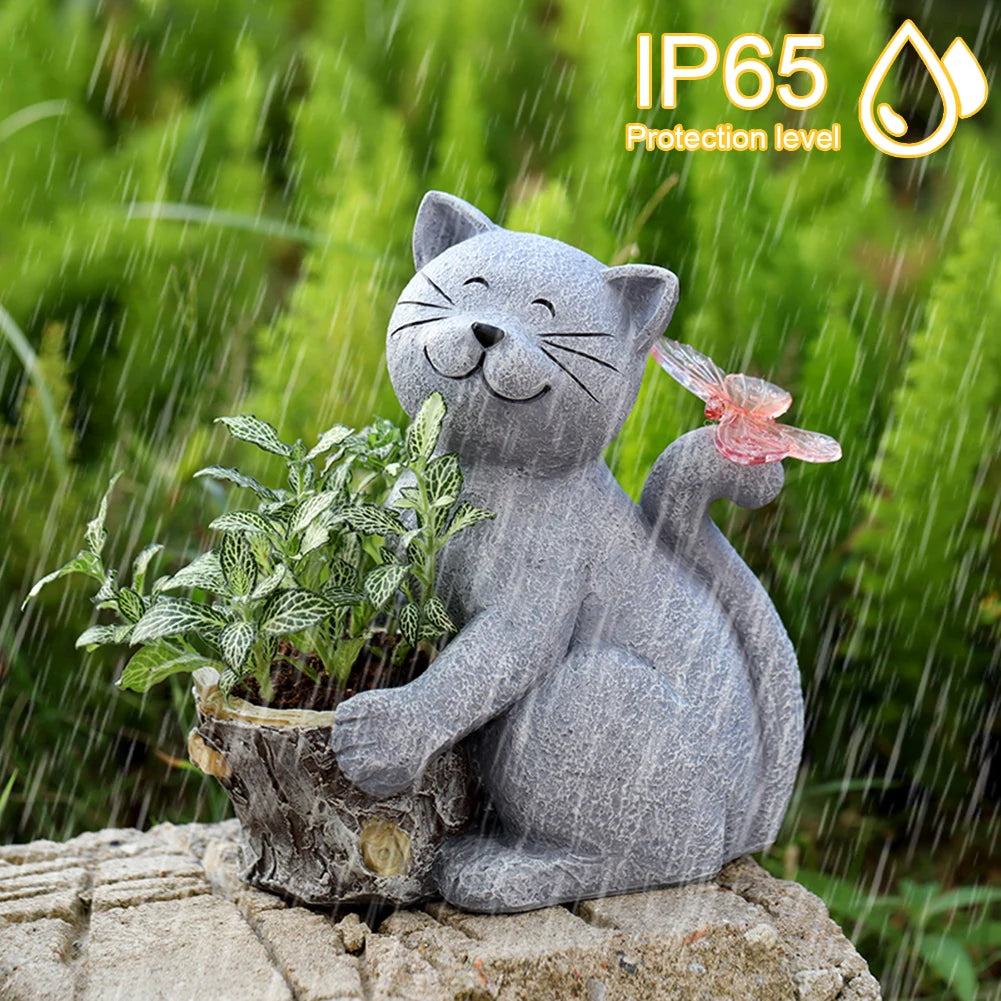 Solar Powered Animal Planter with Light Resin