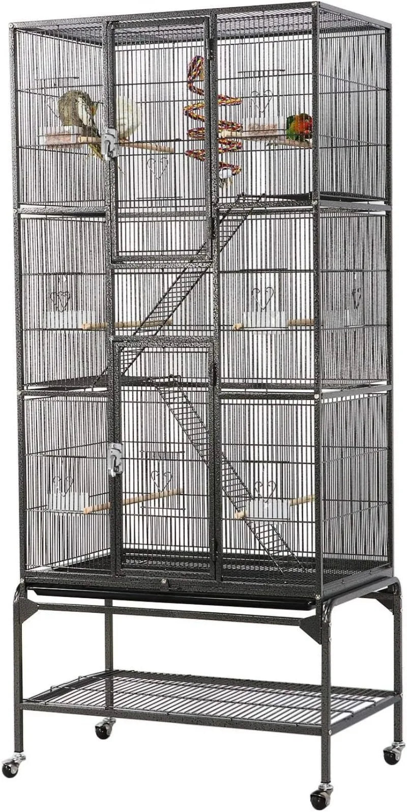 69-Inch Extra Large Metal Cage for Mid-Sized Parrots Cockatiels Parakeets Lovebirds Budgie Finches