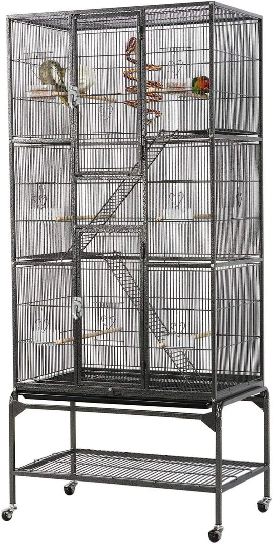 69-Inch Extra Large Metal Cage for Mid-Sized Parrots Cockatiels Parakeets Lovebirds Budgie Finches