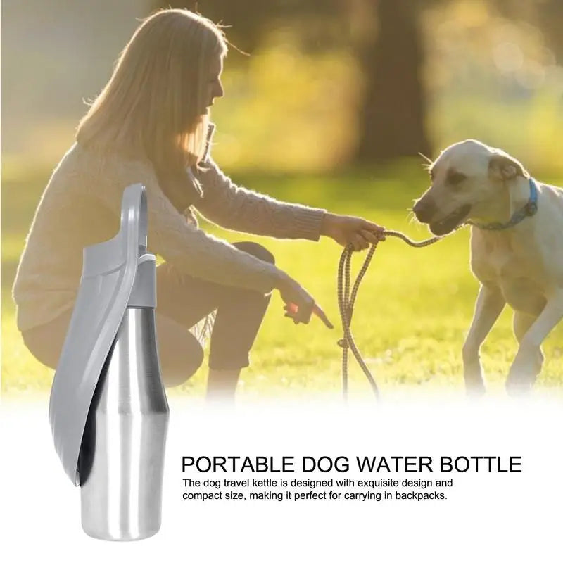 27 oz Stainless Steel Travel 2 In 1 Water Bottle/Bowl For Travel ,Outings, Camping