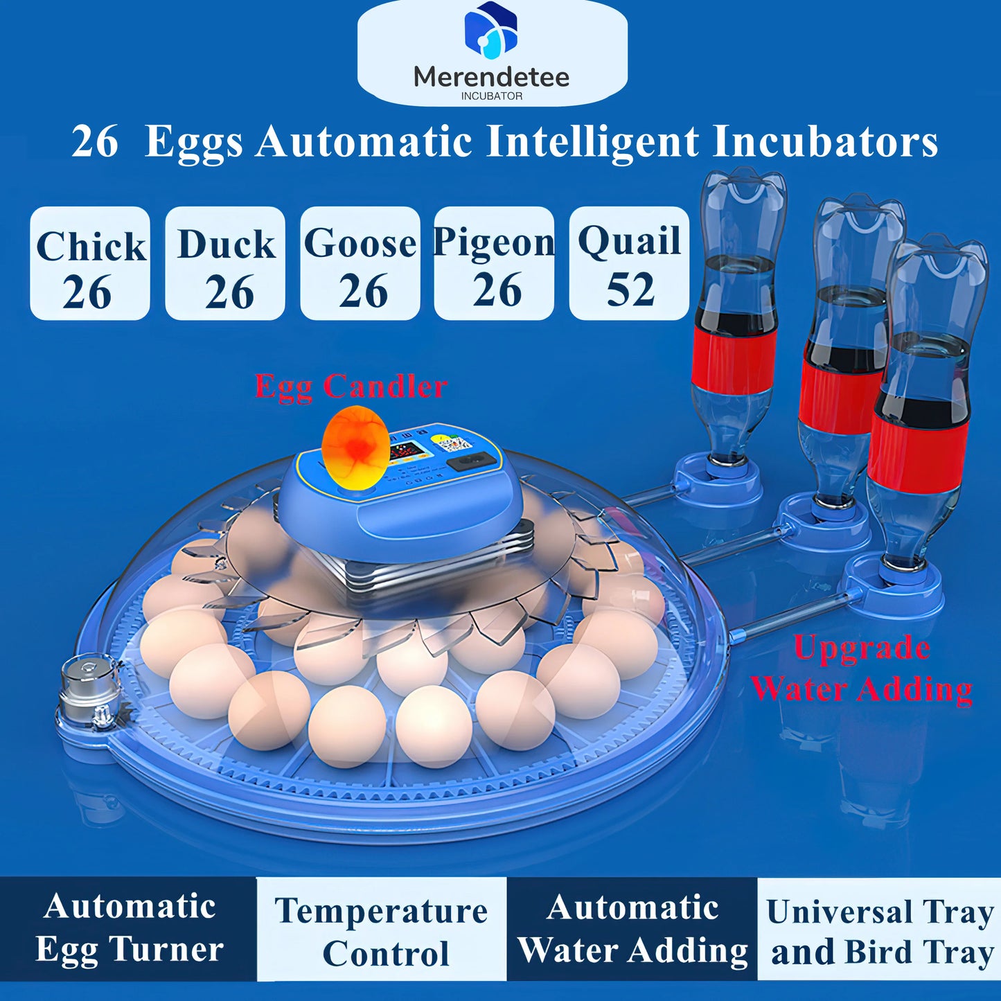 26-52 Incubator,Upgrade Automatic Water for hatching eggs