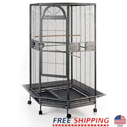 Corner Flight Bird Parrot Breeding Cage 63.5inch Wrought Iron