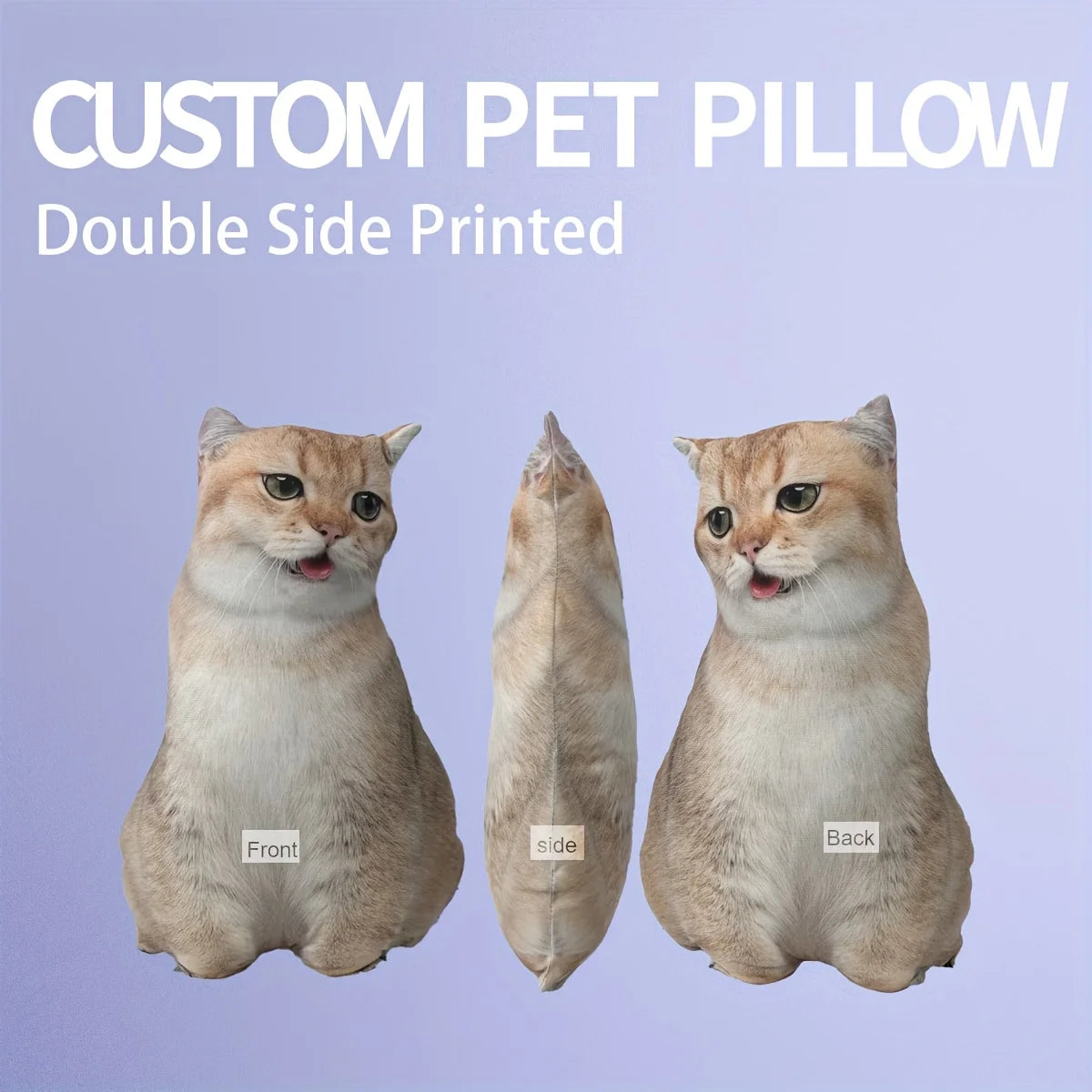 A customizable pet pillow, personalized 3D portrait