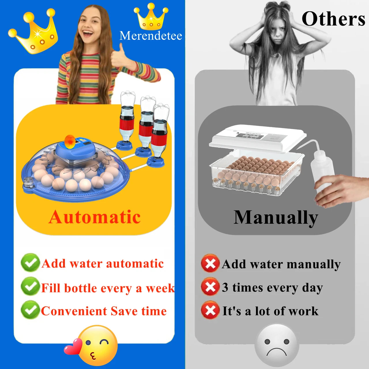 26-52 Incubator,Upgrade Automatic Water for hatching eggs