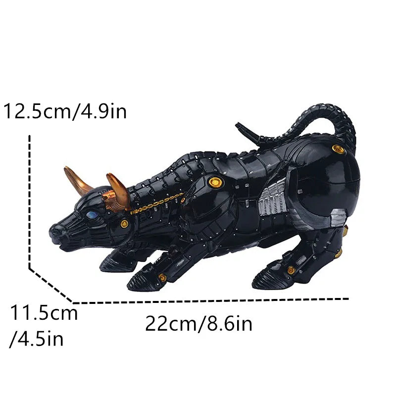 Black Bitcoin Bull Animal Statue And Figurines for Living Room or Desk