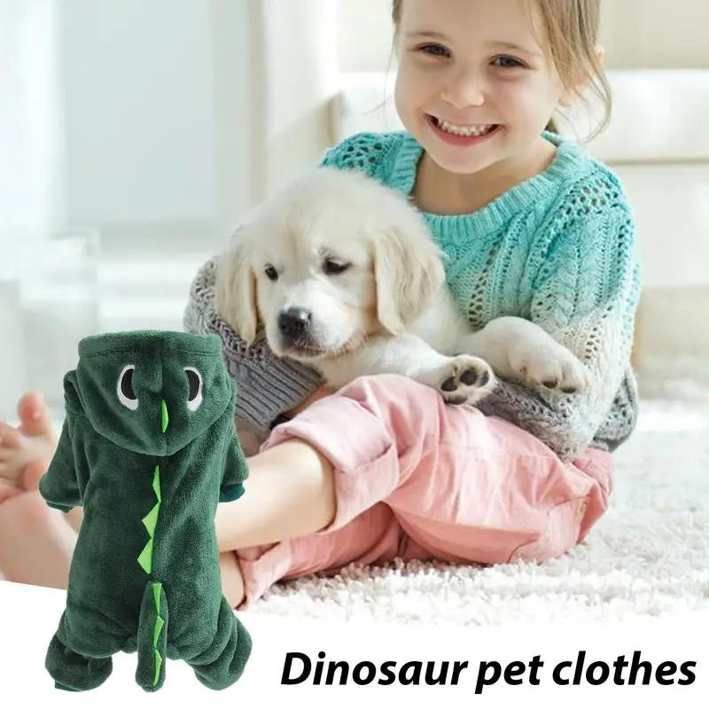 Dinosaur Cat And Dog Hoodies Soft and Warm Pet Clothes