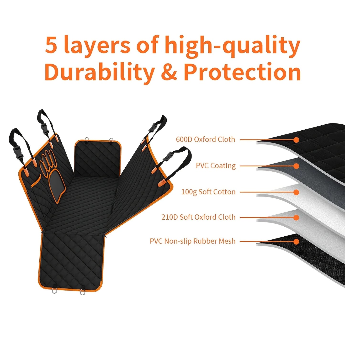 Seat Hammock, Heavy Duty, Scratch Resistant, Anti Slip, Durable for Cars,