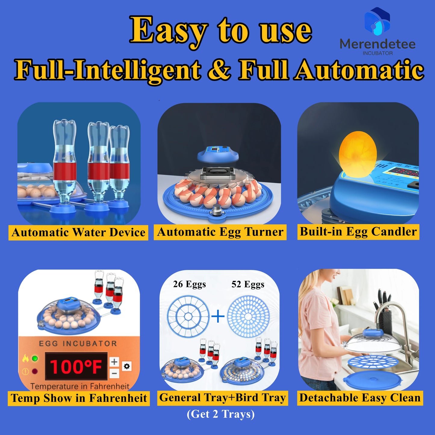 26-52 Incubator,Upgrade Automatic Water for hatching eggs