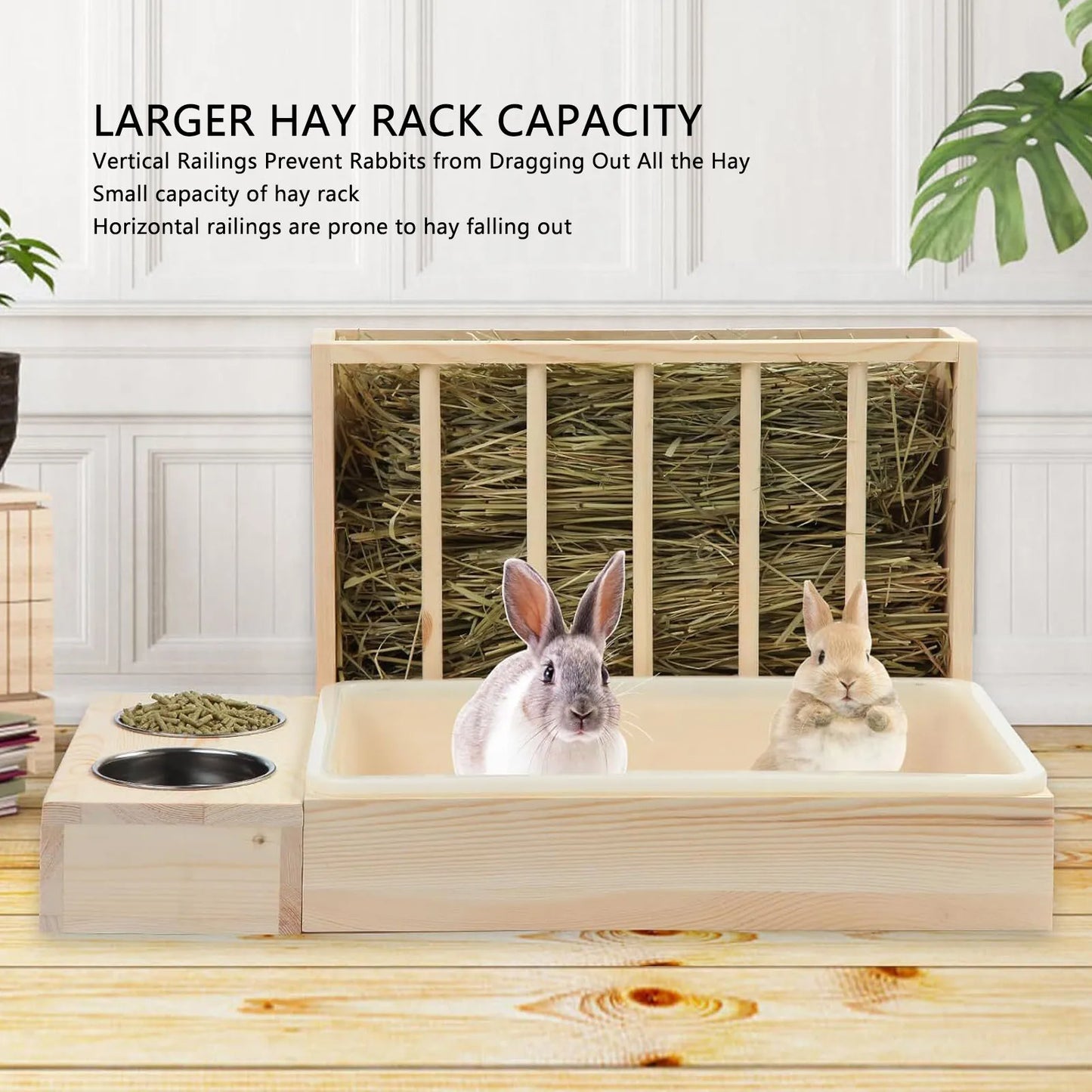 Hay Feeder, Mess Proof, Multifunctional with Litter Box