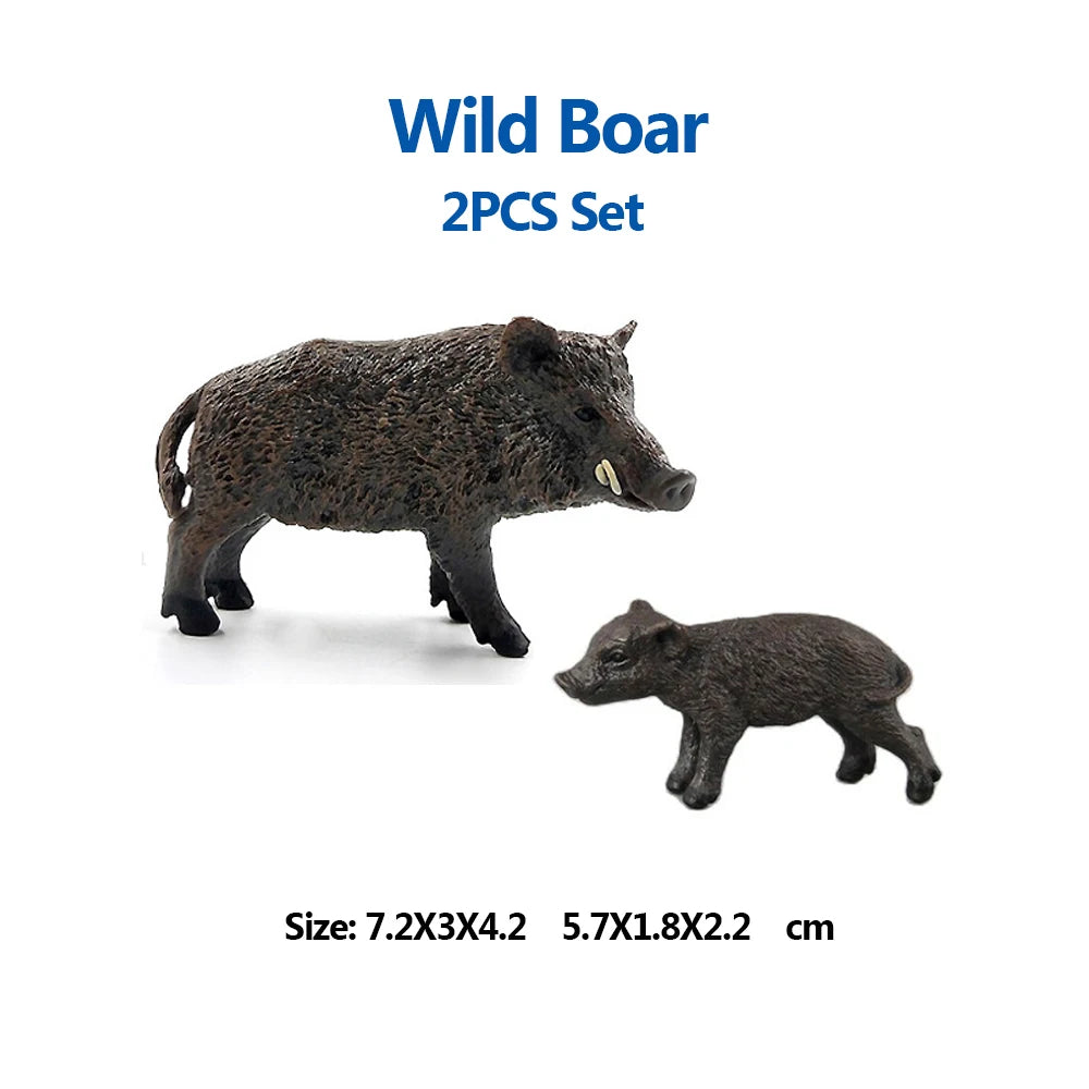 Toy Animals Figures Pig Sows Piglets Wild Boar Warthog Models Farm Animal figurines Action Figure Kids Gifts Children Toys Games