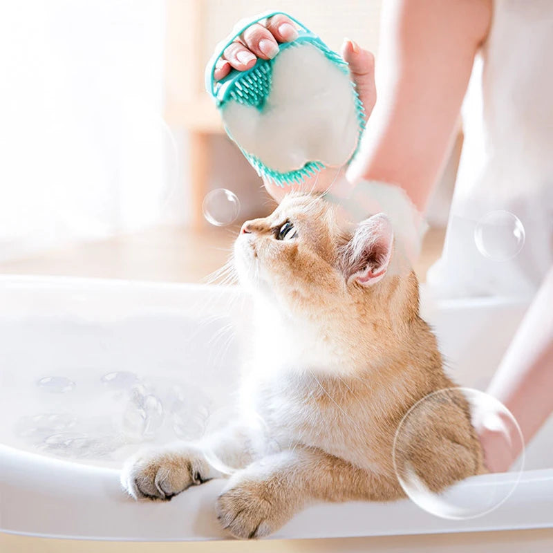 Bathing Brush Soft Silicone Massager Shower Gel Dog Cat Cleaning Comb