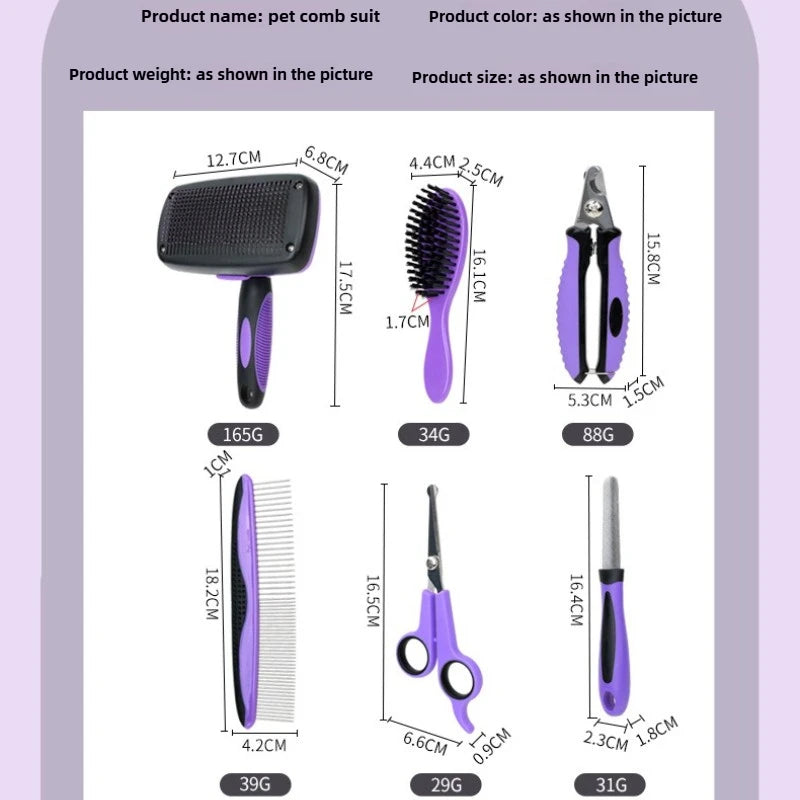 9-piece Comb Cleaning Set, Scissors, Needle Combs, Nail Clippers, Combs Gloves