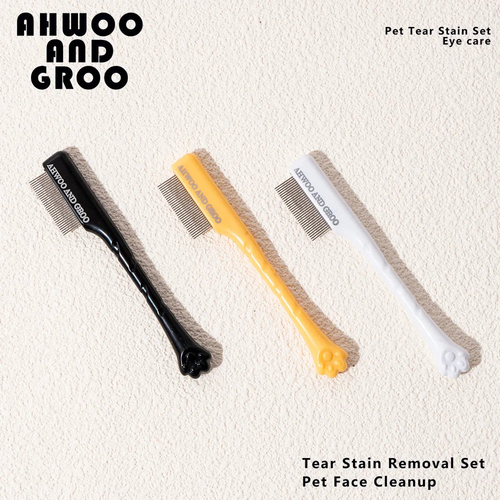 Facial Cleaning Comb, Removes Tear Stains, Eye-poop, with Repair Scissors