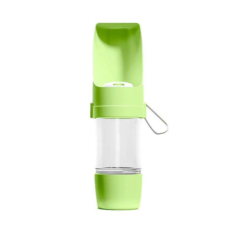 Portable Pet Travel Water Bottle with Food Container Foldable 2 in 1 Outdoor Bowl