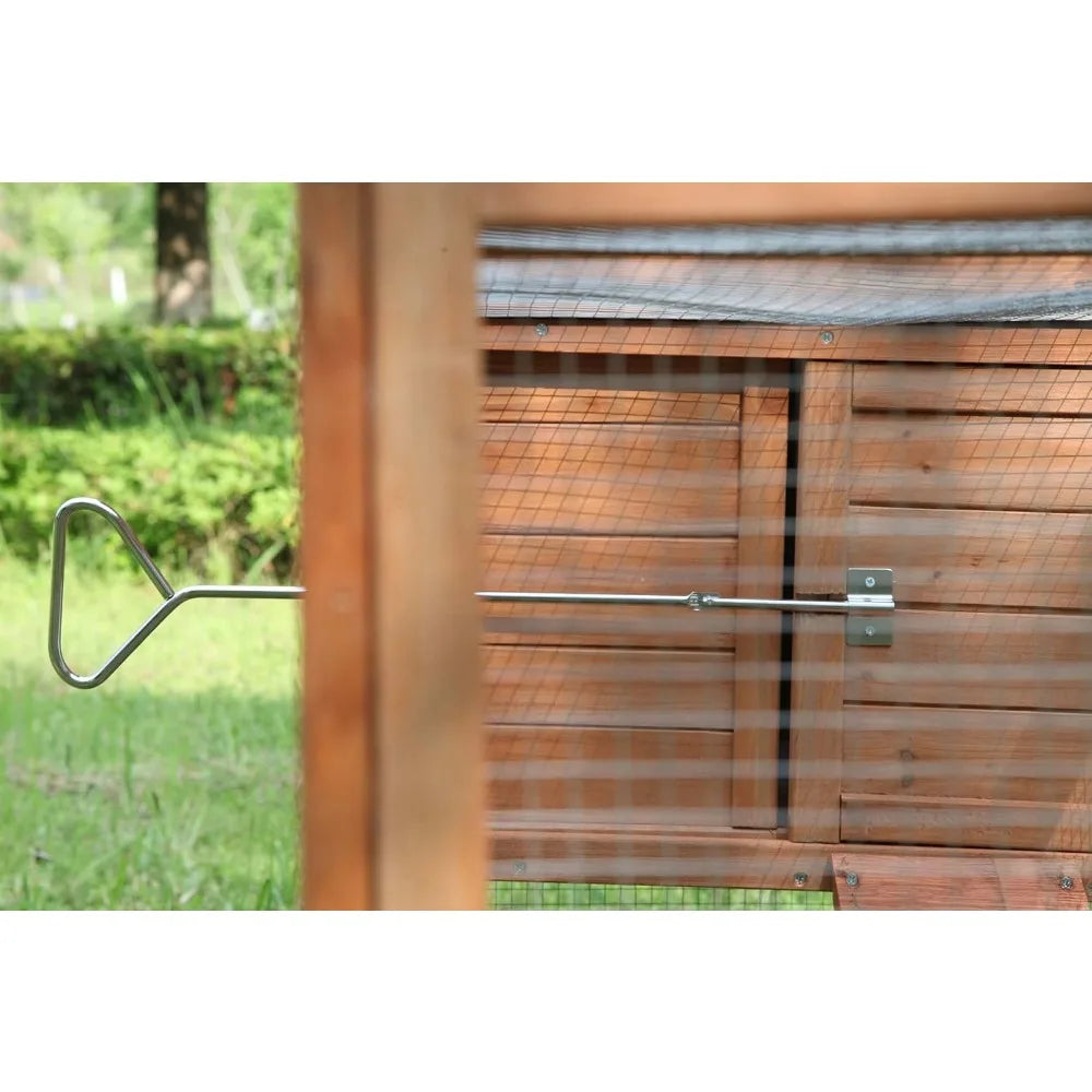 Large Wooden Chicken Coop with Nesting Box and Run, Suitable for 2-6 Chickens, Rabbit Hutch