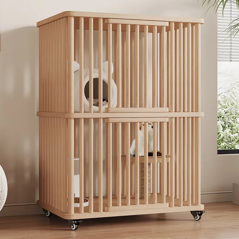 Wooden Pet Cage for Cats and Small Animals