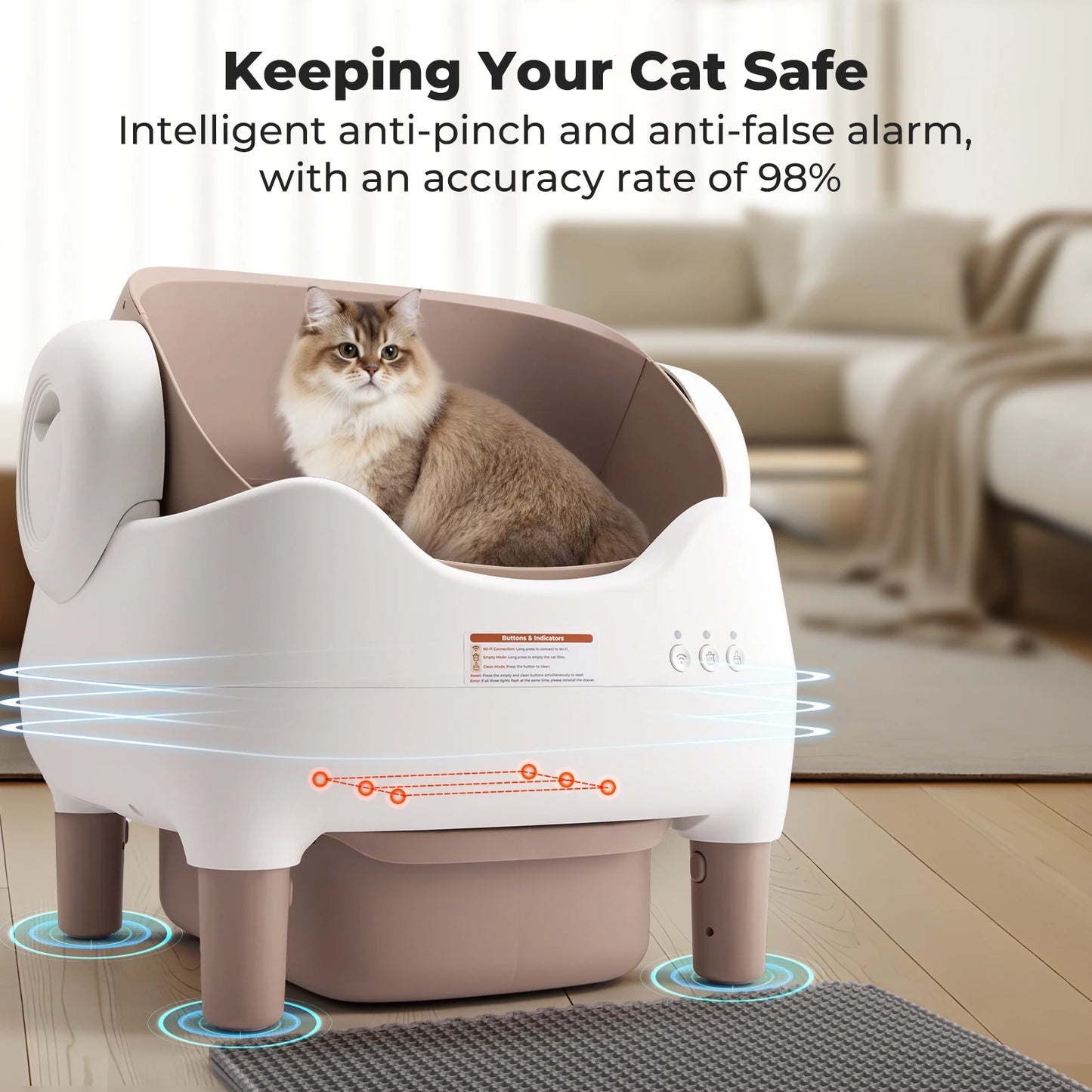Self Cleaning Litter Box, with APP Control, Odor-Free
