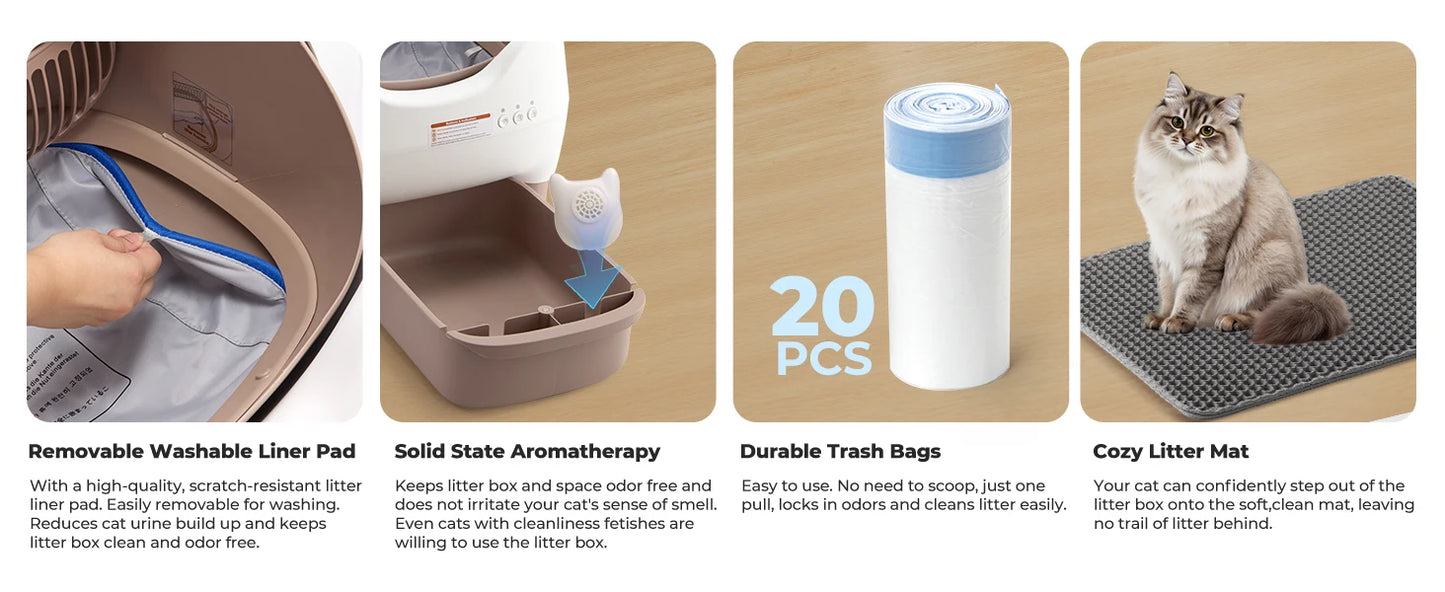 Self Cleaning Litter Box, with APP Control, Odor-Free