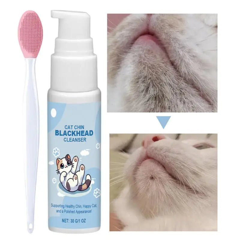 Chin 30g Blackhead Cleaning Lotion, Acne Care Brush for Cats, Dogs, Tooth Stain Remover