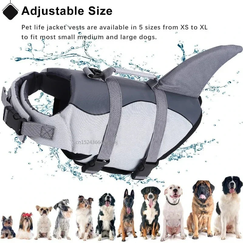 Shark Life Jacket Enhanced Buoyancy Small Dogs/Cats Swimming - Surfing