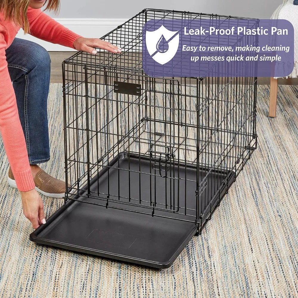 Crate with Divider Panel, Leak-Proof – Metal Wire , Small Breeds
