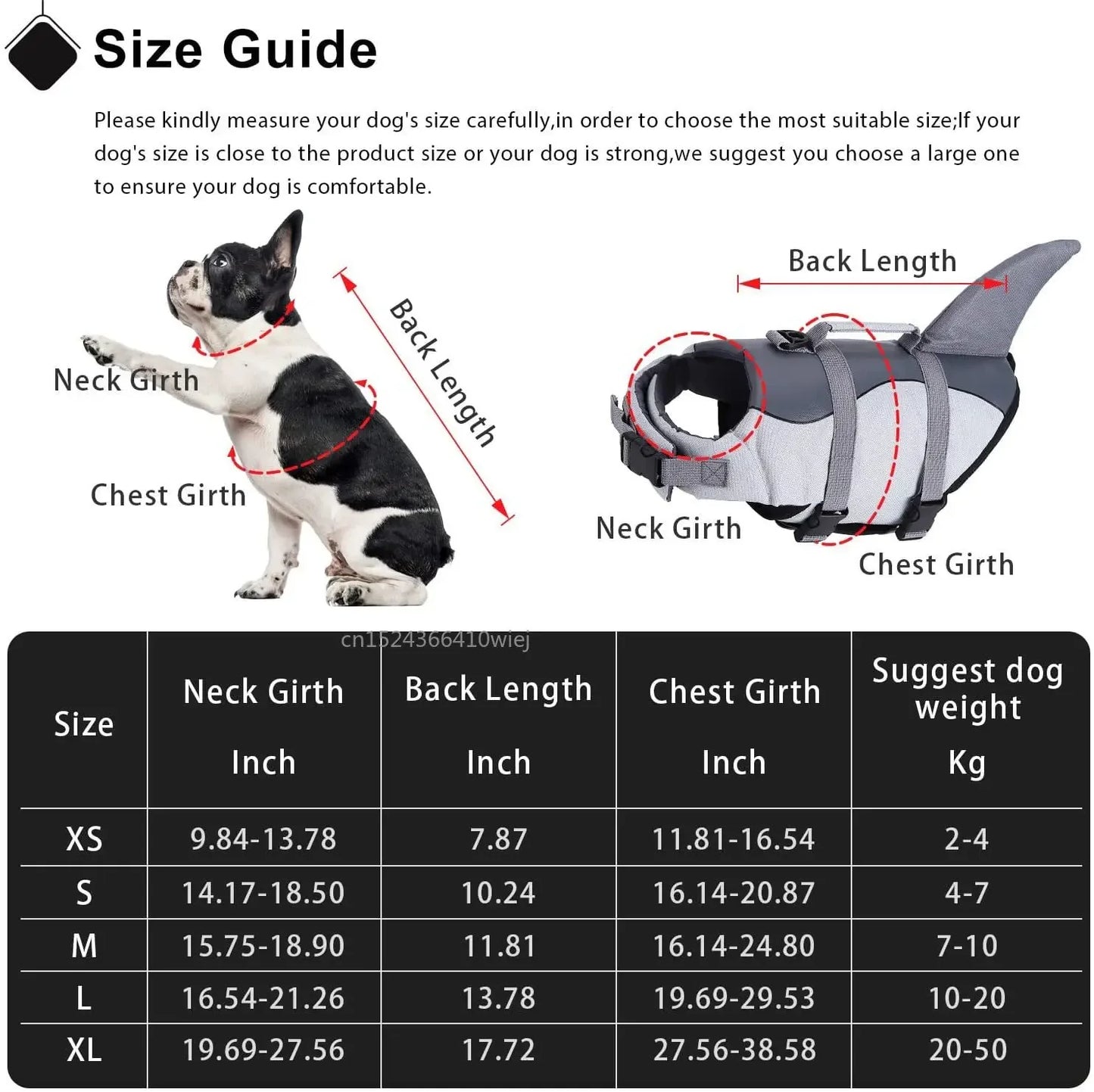 Shark Life Jacket Enhanced Buoyancy Small Dogs/Cats Swimming - Surfing