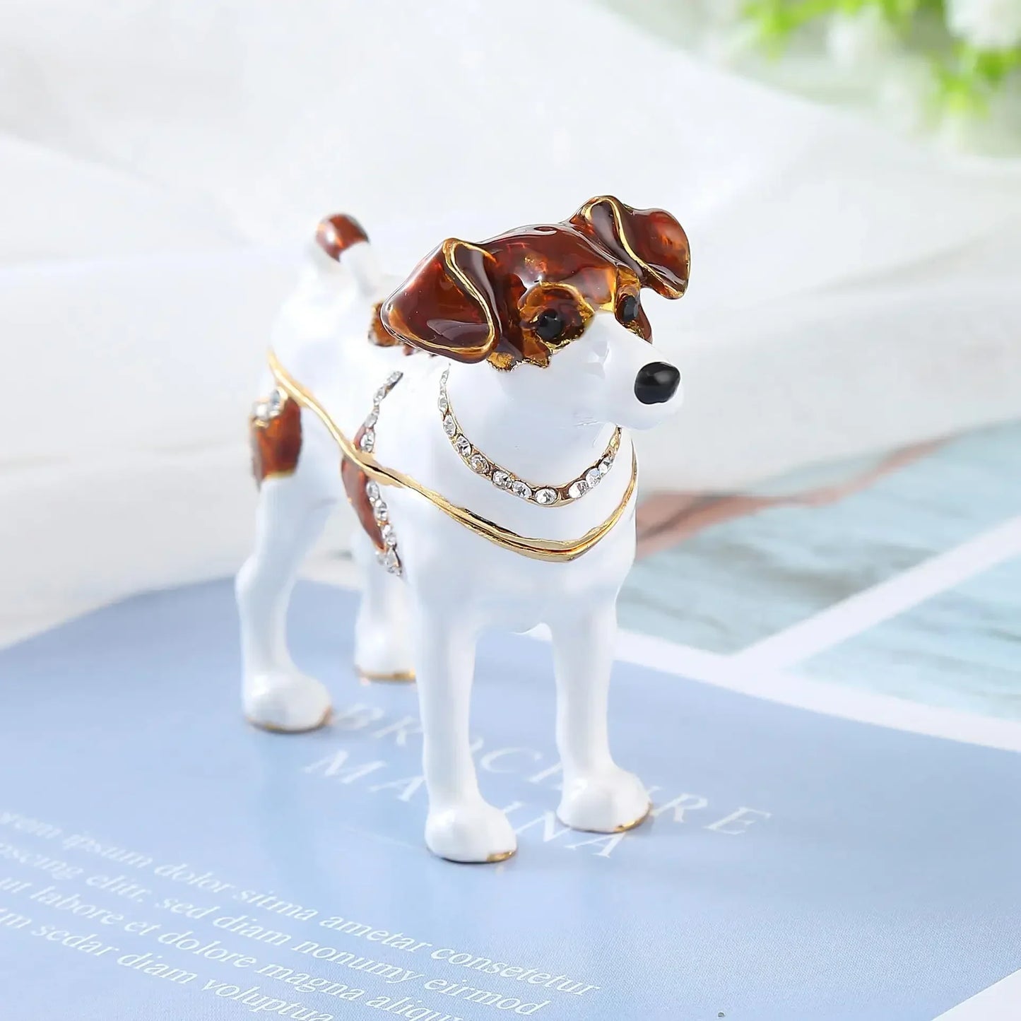 Creative Dog Jewelry Box Inlaid Diamonds Home Decoration