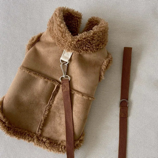 Small Medium-sized Vest With Traction Buckle Velvet Clothes