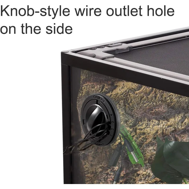 67 Gallon, Reptile, Upgrade Glass Front Opening Sliding Door, Screen Ventilation