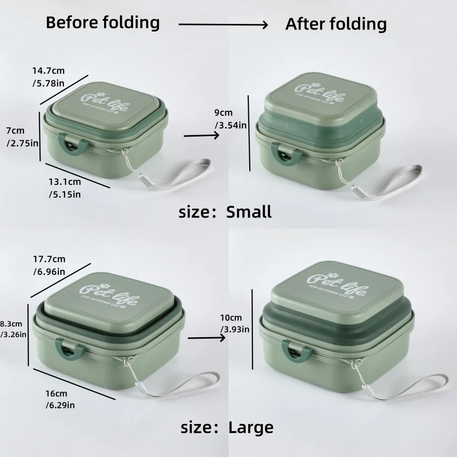 Portable Folding Pet Bowls - Outdoor Dog Feeder for Travel