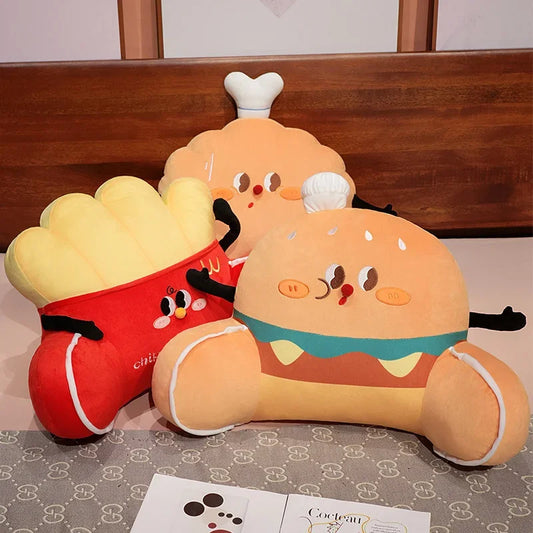Cartoon Hamburger Chicken Leg French Fries Plush Cushion