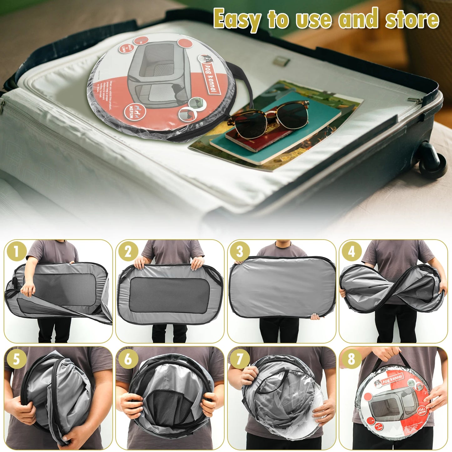 Large Foldable Carrier, Travel Crate/ Kennel