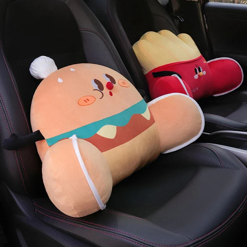 Cartoon Hamburger Chicken Leg French Fries Plush Cushion
