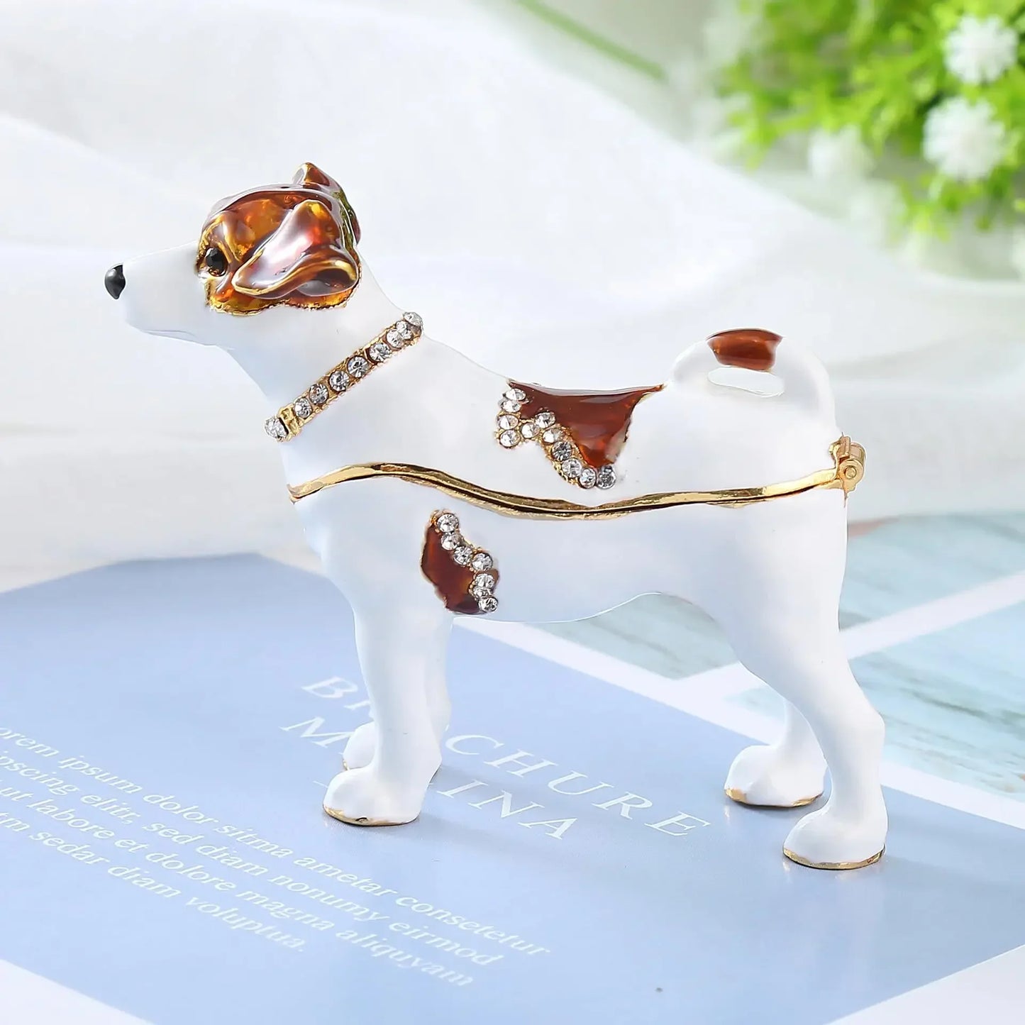 Creative Dog Jewelry Box Inlaid Diamonds Home Decoration