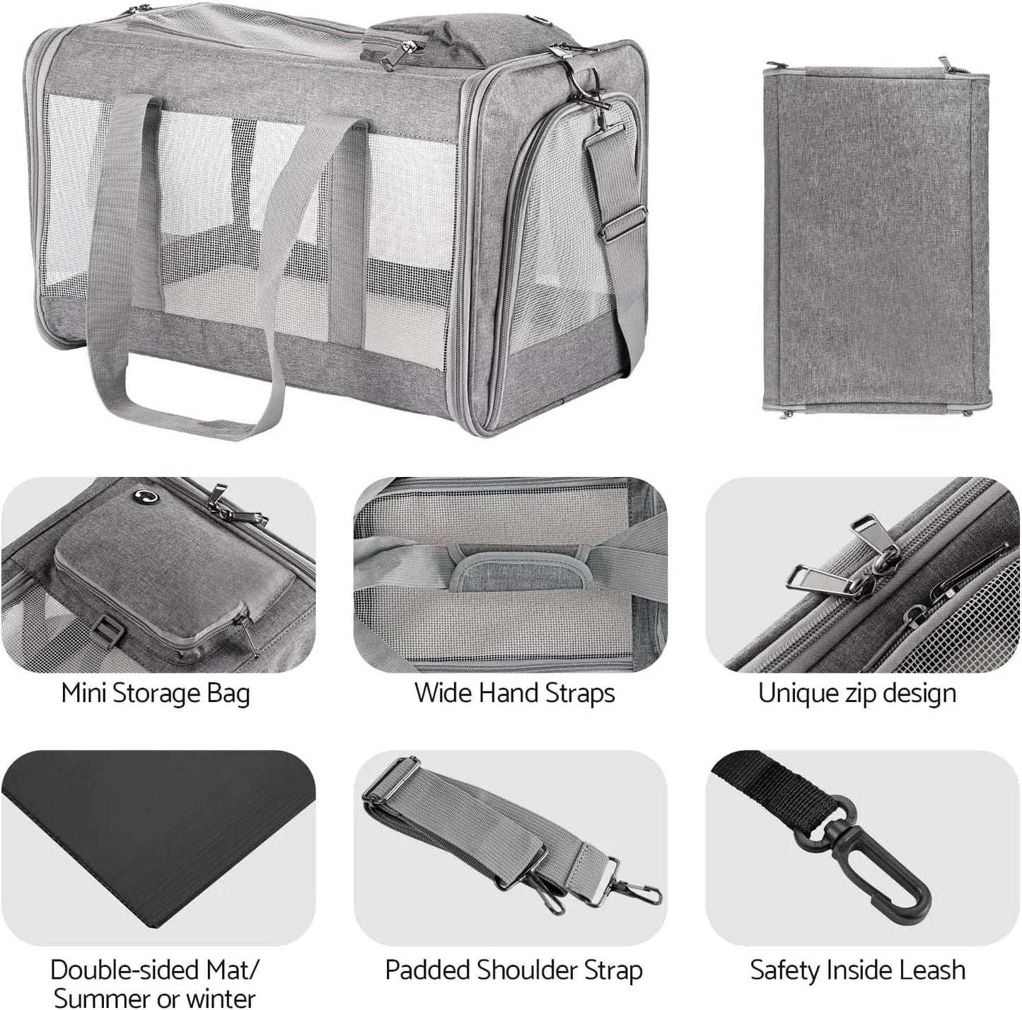 Airline Approved Carrier, Breathable, Removable Support Board