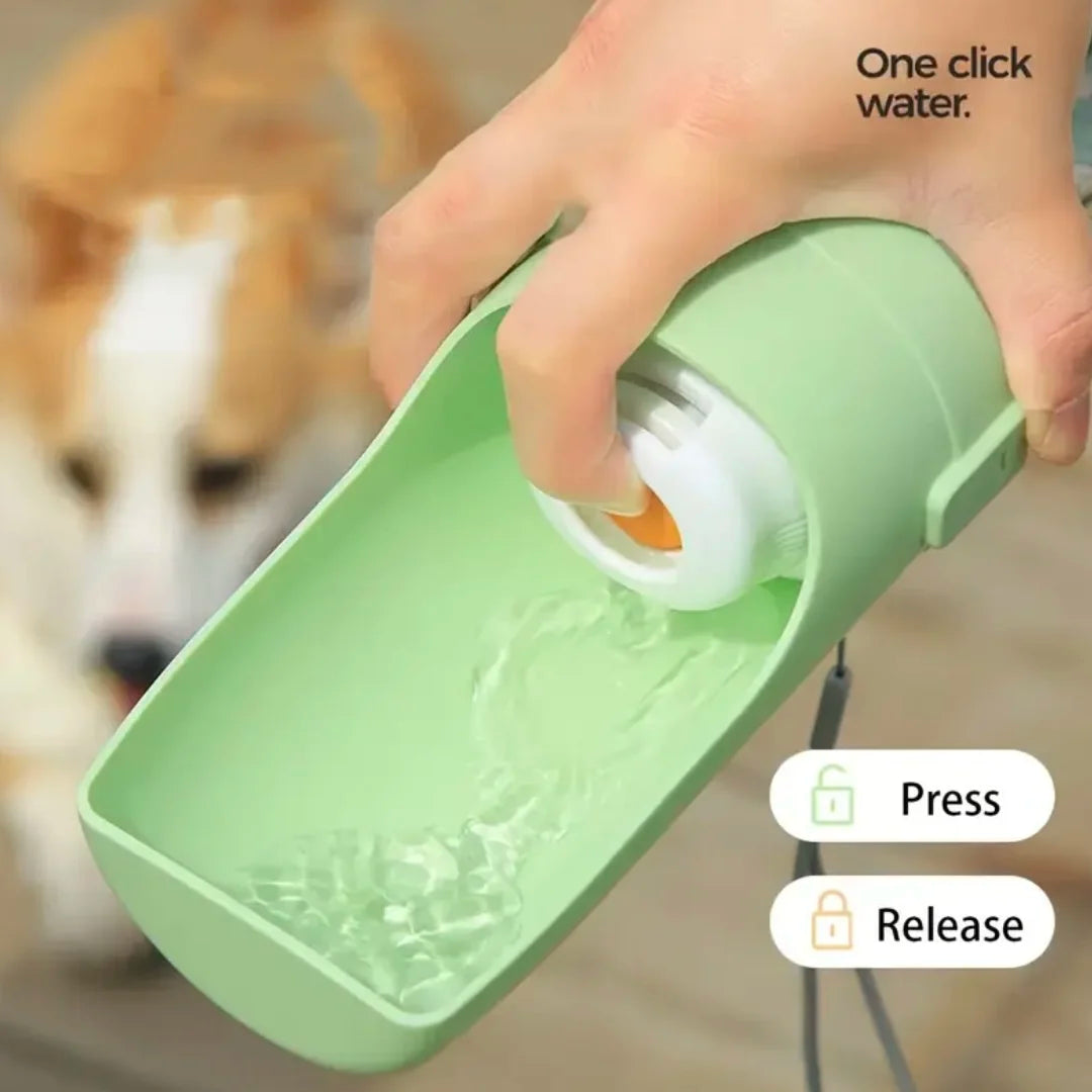 Portable Pet Travel Water Bottle with Food Container Foldable 2 in 1 Outdoor Bowl
