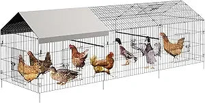 130”x 40”x 40” Portable Walk-in Poultry Cage, with 4 Doors & 1 Window